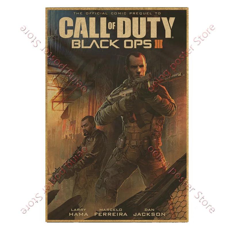 Call of Duty Game Poster - Vintage Wall Art - Home Decor for Game Room - Brand My Case