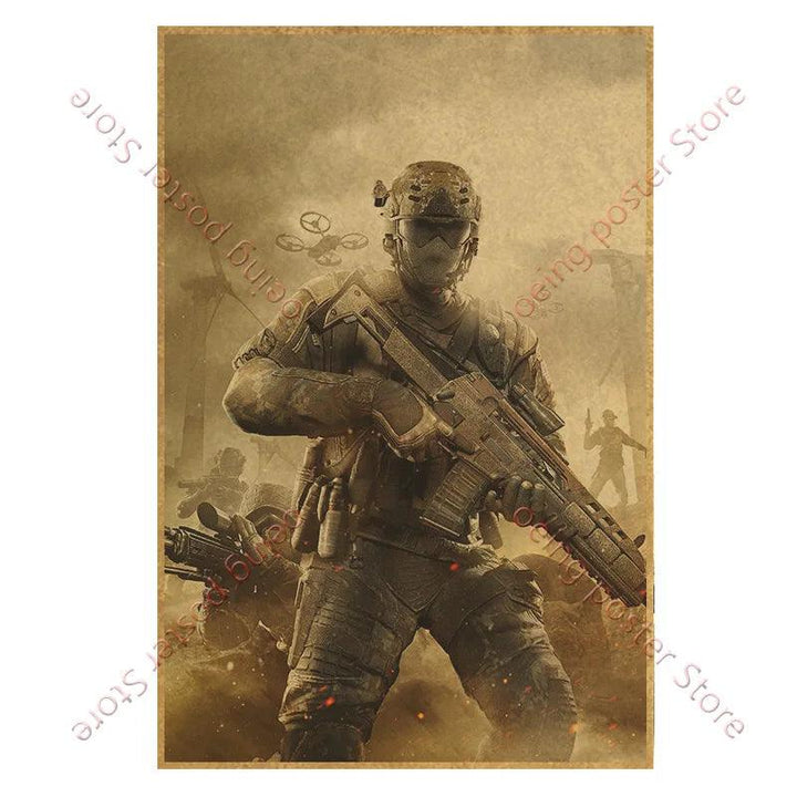 Call of Duty Game Poster - Vintage Wall Art - Home Decor for Game Room - Brand My Case