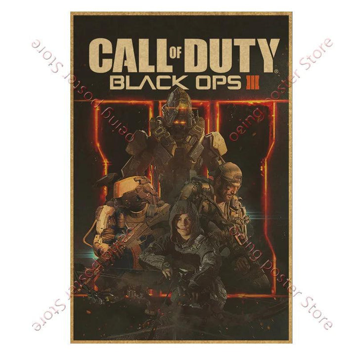 Call of Duty Game Poster - Vintage Wall Art - Home Decor for Game Room - Brand My Case