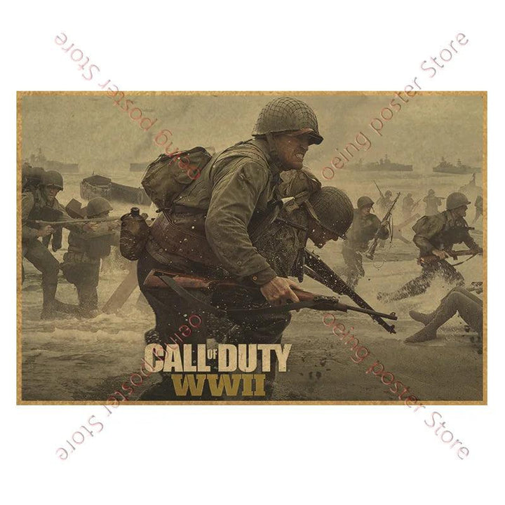 Call of Duty Game Poster - Vintage Wall Art - Home Decor for Game Room - Brand My Case