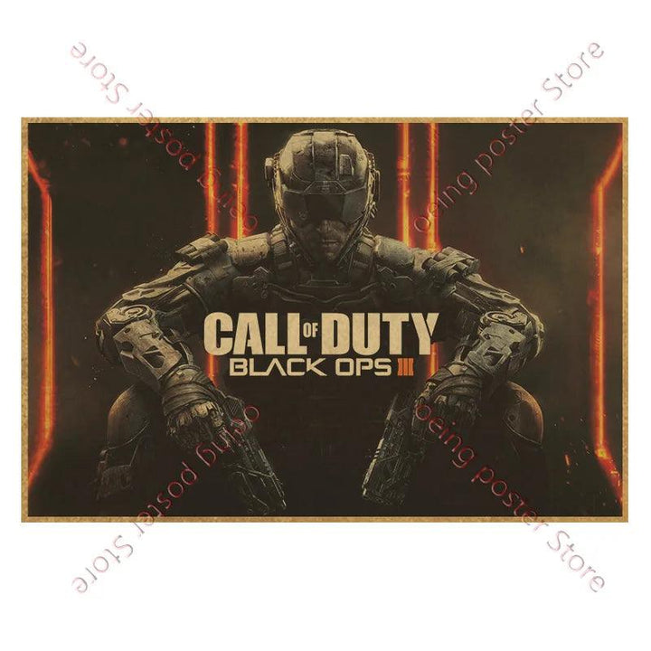 Call of Duty Game Poster - Vintage Wall Art - Home Decor for Game Room - Brand My Case