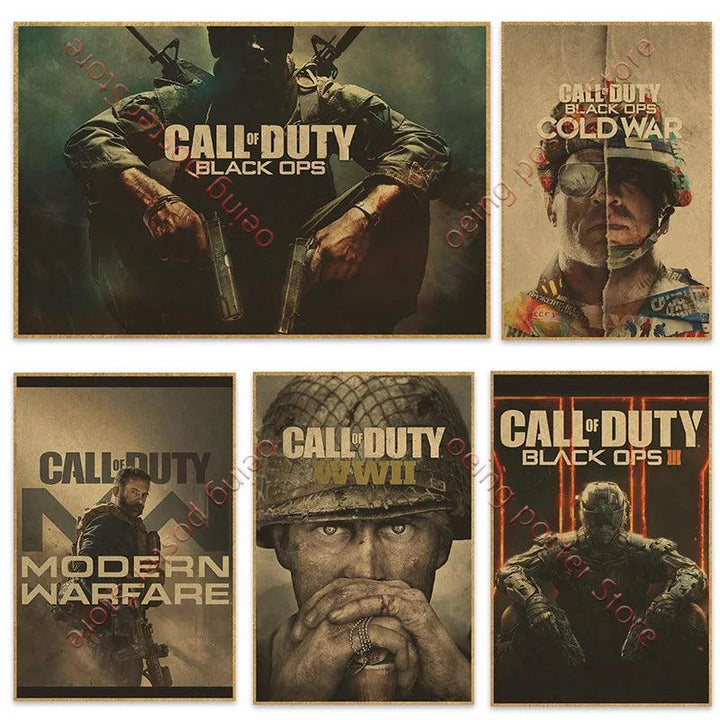 Call of Duty Game Poster - Vintage Wall Art - Home Decor for Game Room - Brand My Case