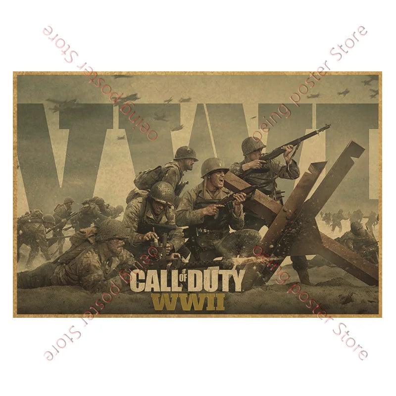 Call of Duty Game Poster - Vintage Wall Art - Home Decor for Game Room - Brand My Case