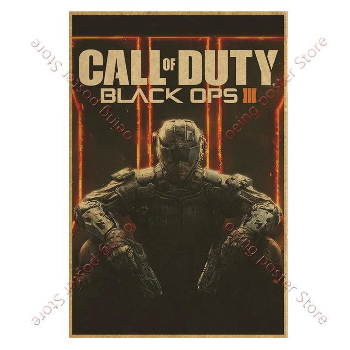 Call of Duty Game Poster - Vintage Wall Art - Home Decor for Game Room - Brand My Case