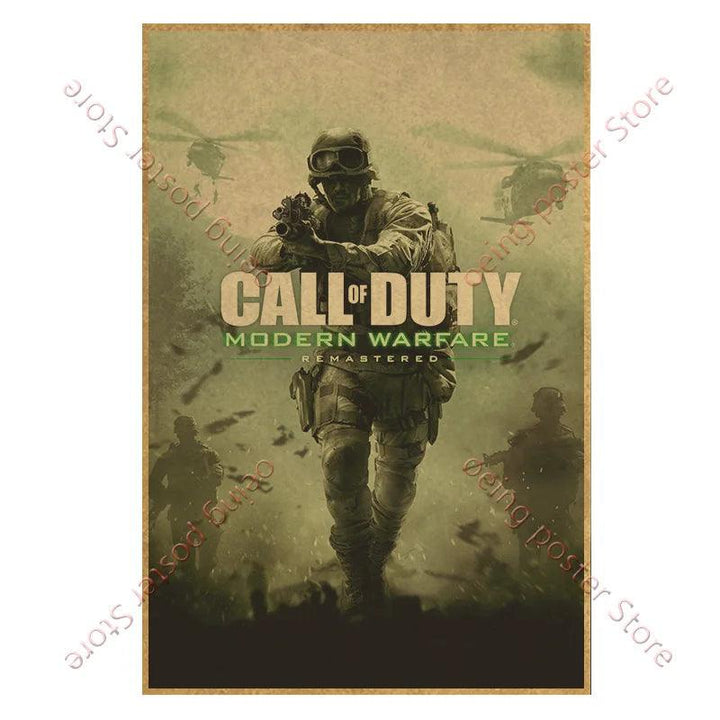 Call of Duty Game Poster - Vintage Wall Art - Home Decor for Game Room - Brand My Case