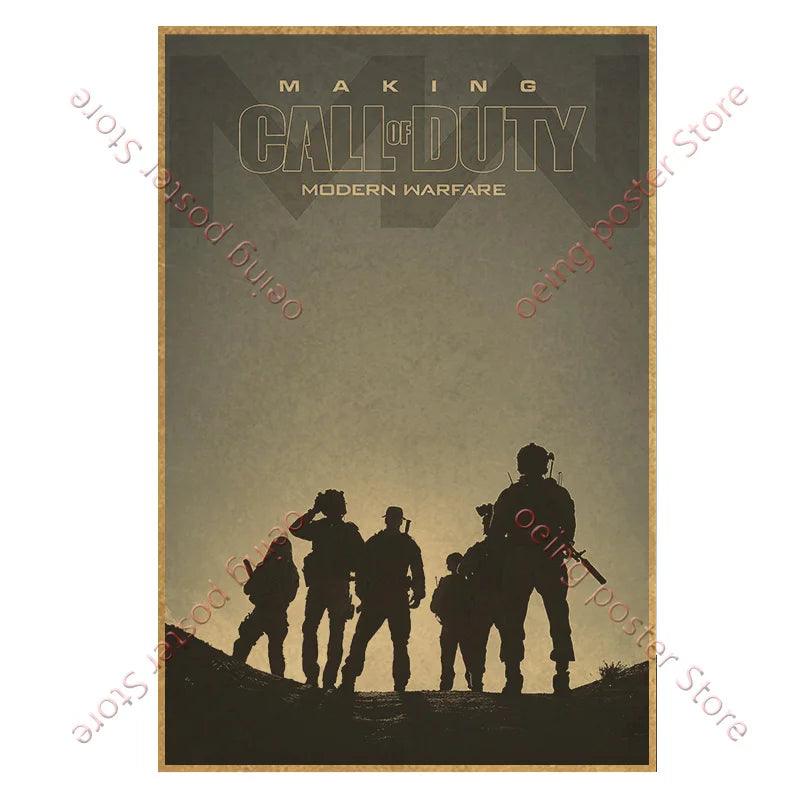 Call of Duty Game Poster - Vintage Wall Art - Home Decor for Game Room - Brand My Case