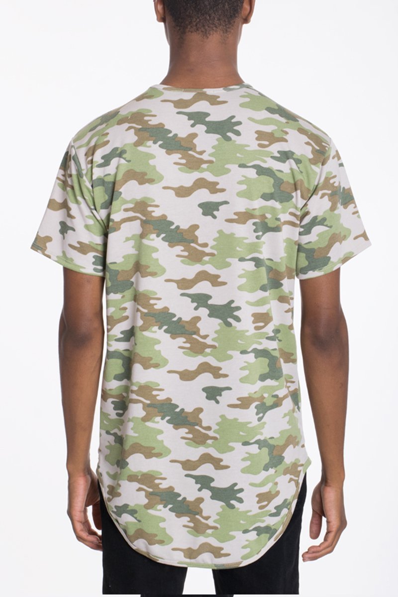 T-Shirt mit Camouflage-Muster und Jakobsmuschelmuster