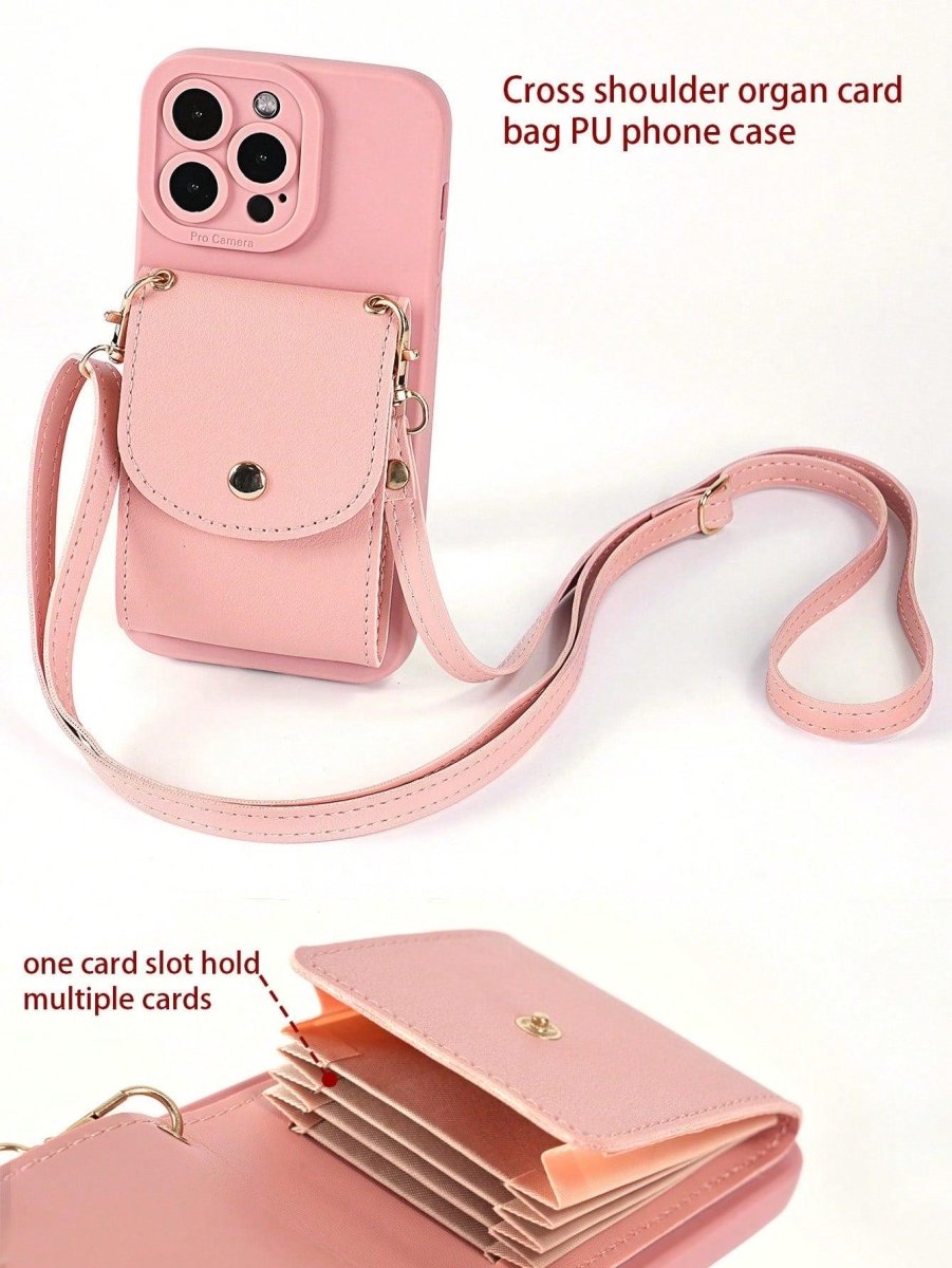 Card Bag Decor Phone Case With Crossbody Lanyard - Brand My Case