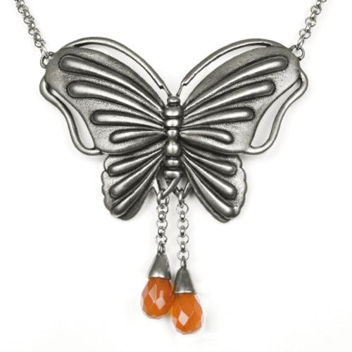 Carpe Diem - Butterfly with Agate Necklace - Brand My Case