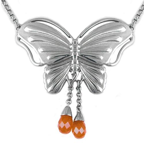 Carpe Diem - Butterfly with Agate Necklace - Brand My Case