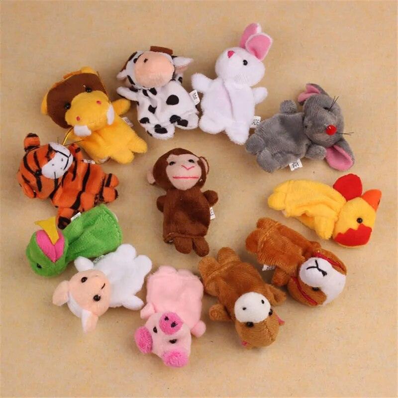 Cartoon Animal Family Finger Puppet Soft Plush Toys Role Play Tell Story Cloth Doll Educational Toys For Children Gift - Brand My Case