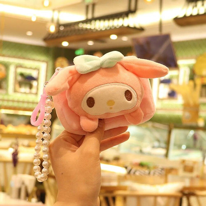 Cartoon Cute Sanrio Melody Plush Purse Keychain Hello Kitty Coin Purse Cinnamoroll Plush Pendant Soft Stuffed Plush Toy for Girl - Brand My Case