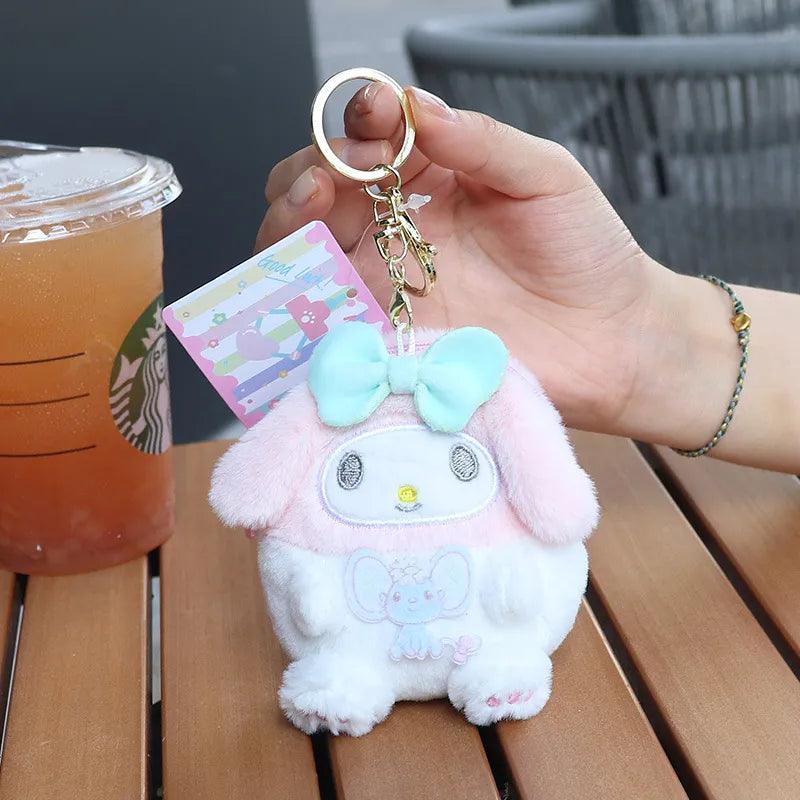 Cartoon Cute Sanrio Melody Plush Purse Keychain Hello Kitty Coin Purse Cinnamoroll Plush Pendant Soft Stuffed Plush Toy for Girl - Brand My Case