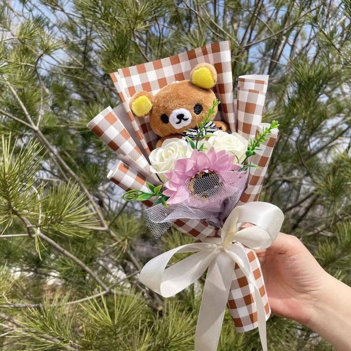 Cartoon My Melody Kuromi Cinnamoroll Kt Cat Plush Doll Creative Flower Bouquet Valentine Christmas Graduation Birthday Gift - Brand My Case