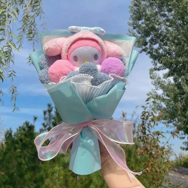 Cartoon My Melody Kuromi Cinnamoroll Kt Cat Plush Doll Creative Flower Bouquet Valentine Christmas Graduation Birthday Gift - Brand My Case