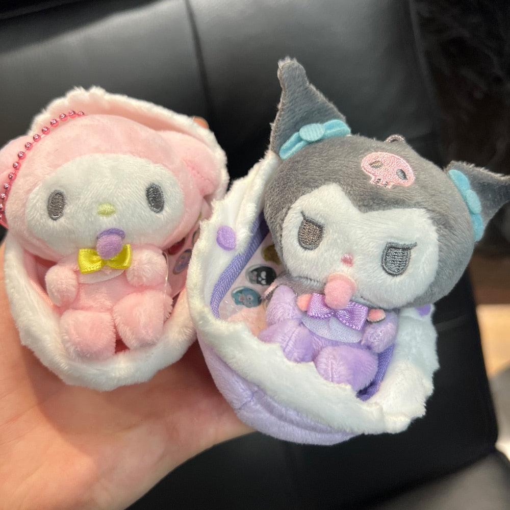 Cartoon Sanrios Melody Kuromi Hello Kitty Baby Series Kawaii Pacifier Pendant Key Chain Plush Doll Holiday Gift Children Toys - Brand My Case