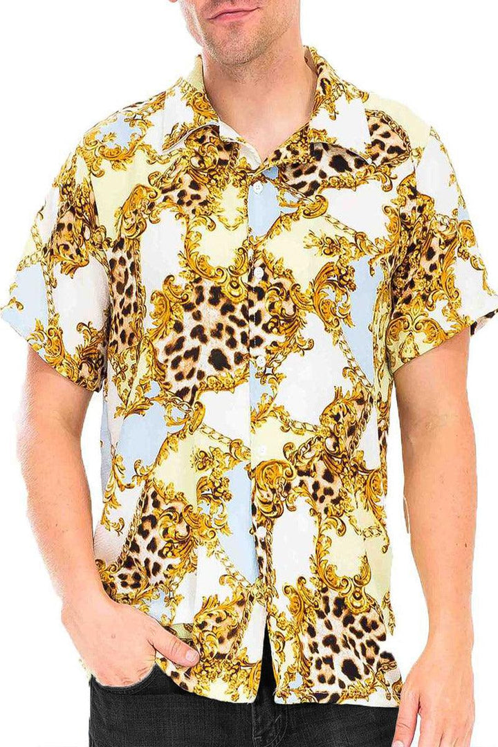 Cheetah Cuban Shirt and Denim Shorts - Brand My Case