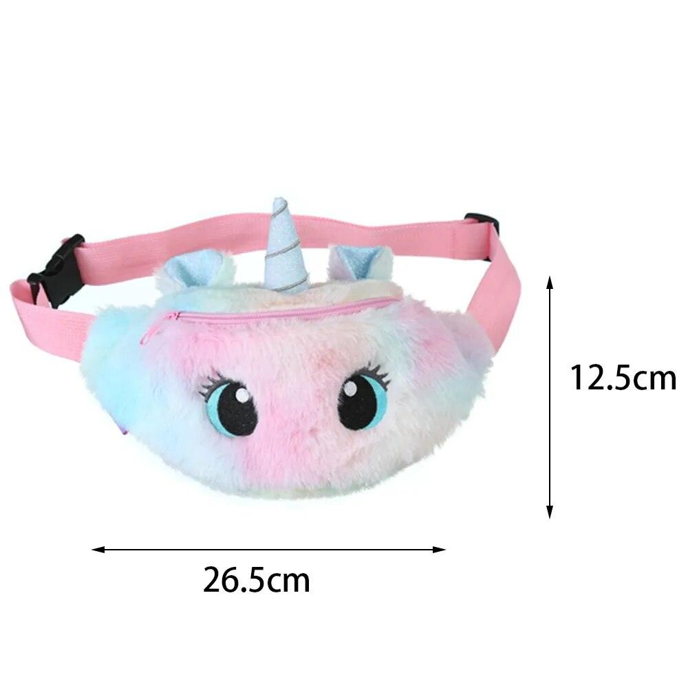Children's Fanny Pack Cute Unicorn Plush Toys Belt Gradient Color Chest Bag Cartoon Coin Purse Travel Chest Bag Girls Waist Bag - Brand My Case