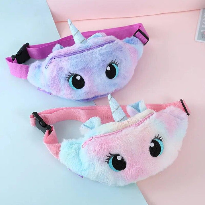 Children's Fanny Pack Cute Unicorn Plush Toys Belt Gradient Color Chest Bag Cartoon Coin Purse Travel Chest Bag Girls Waist Bag - Brand My Case