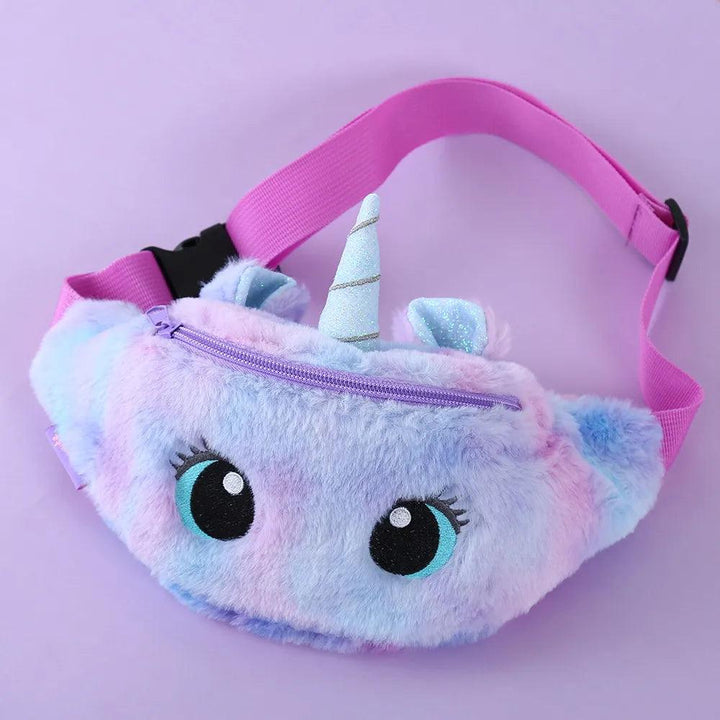 Children's Fanny Pack Cute Unicorn Plush Toys Belt Gradient Color Chest Bag Cartoon Coin Purse Travel Chest Bag Girls Waist Bag - Brand My Case