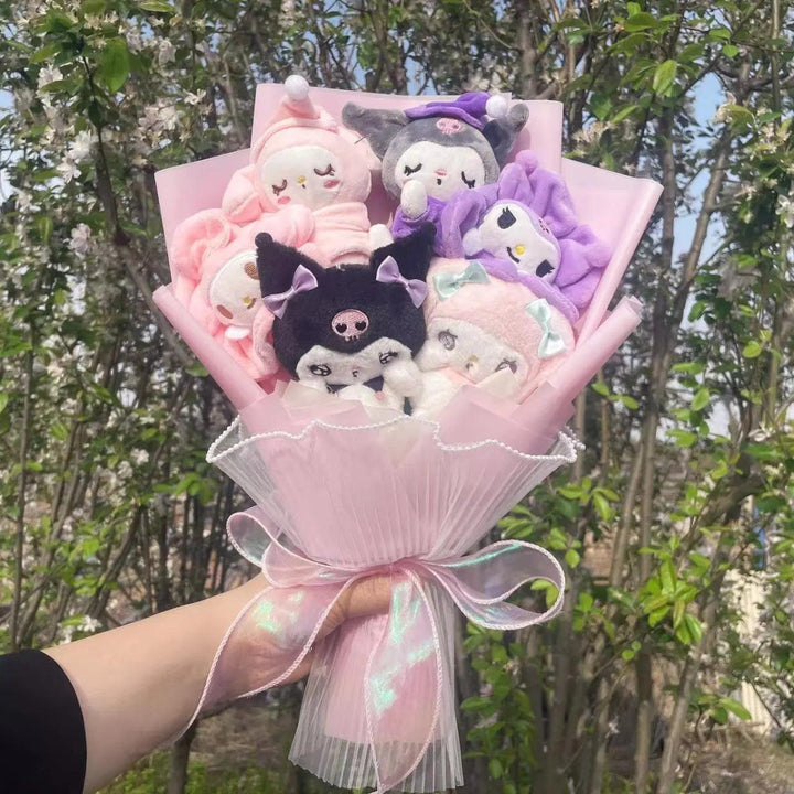 Christmas Gifts Cartoon Sanrio Plush Bouquet My Melody Kuromi Cinnamoroll Kt Cat Plush Doll Toy Valentine Graduation Gifts - Brand My Case