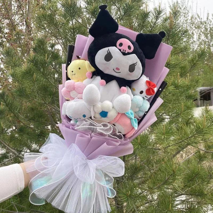 Christmas Gifts Cartoon Sanrio Plush Bouquet My Melody Kuromi Cinnamoroll Kt Cat Plush Doll Toy Valentine Graduation Gifts - Brand My Case