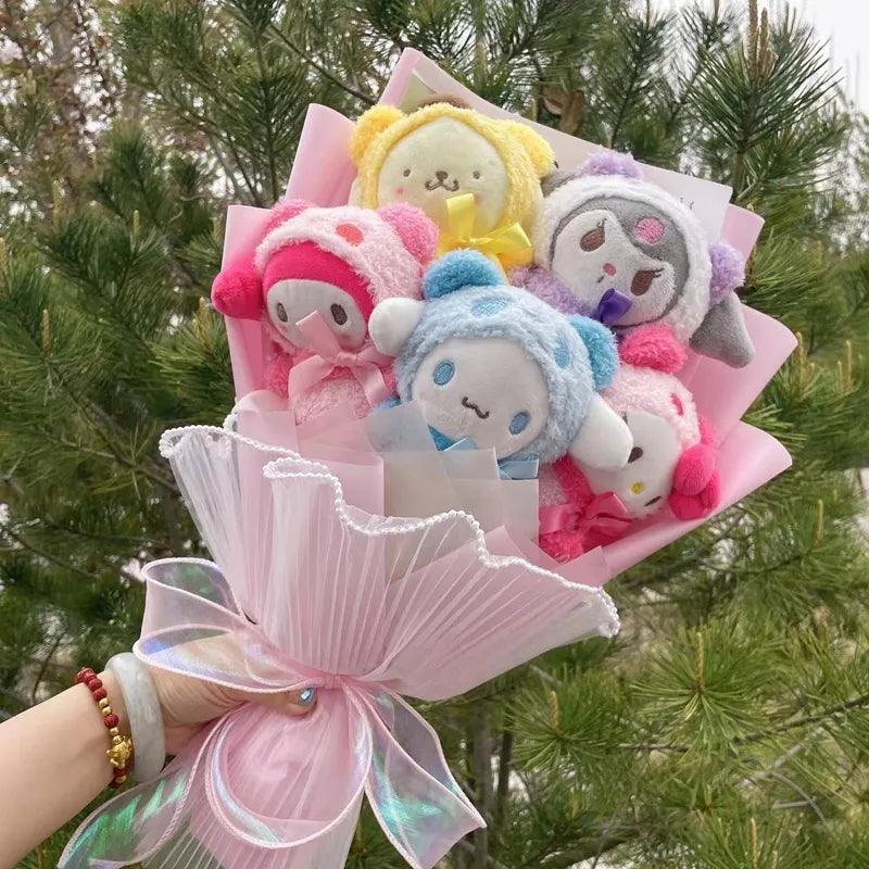 Christmas Gifts Cartoon Sanrio Plush Bouquet My Melody Kuromi Cinnamoroll Kt Cat Plush Doll Toy Valentine Graduation Gifts - Brand My Case