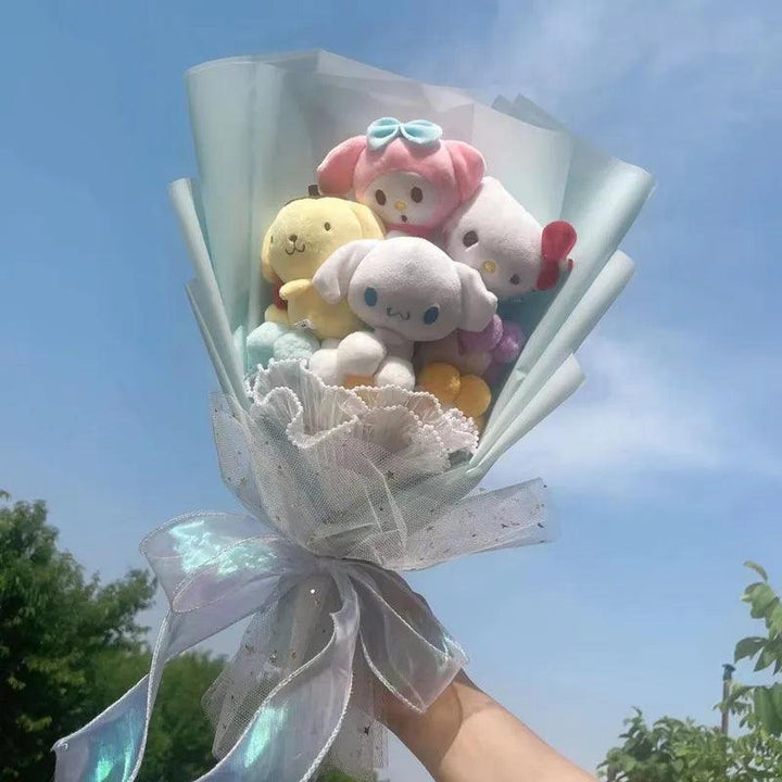 Christmas Gifts Cartoon Sanrio Plush Bouquet My Melody Kuromi Cinnamoroll Kt Cat Plush Doll Toy Valentine Graduation Gifts - Brand My Case