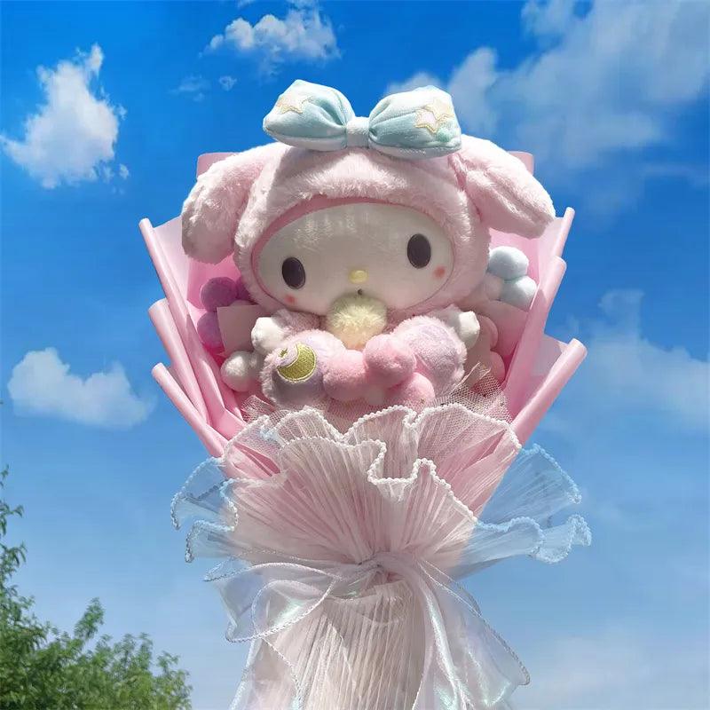 Christmas Gifts Cartoon Sanrio Plush Bouquet My Melody Kuromi Cinnamoroll Kt Cat Plush Doll Toy Valentine Graduation Gifts - Brand My Case