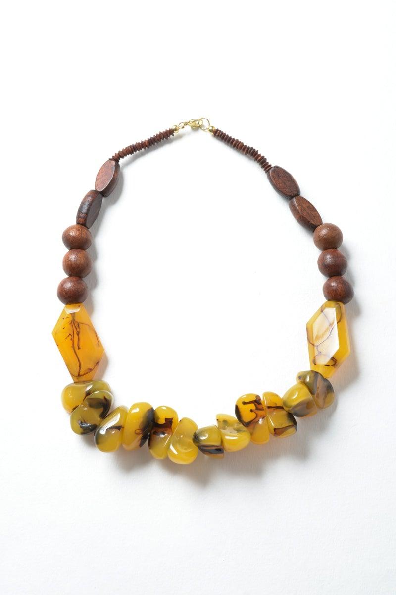 Chunky Amber Beaded Necklace - Brand My Case