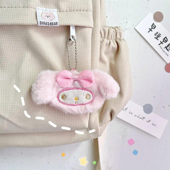 Cinnamoroll Kuromi Plush Doll Keychain Sanrio Anime HelloKitty Melody Kawaii Girl Heart Plush School Bag Keychain Halloween Gift - Brand My Case