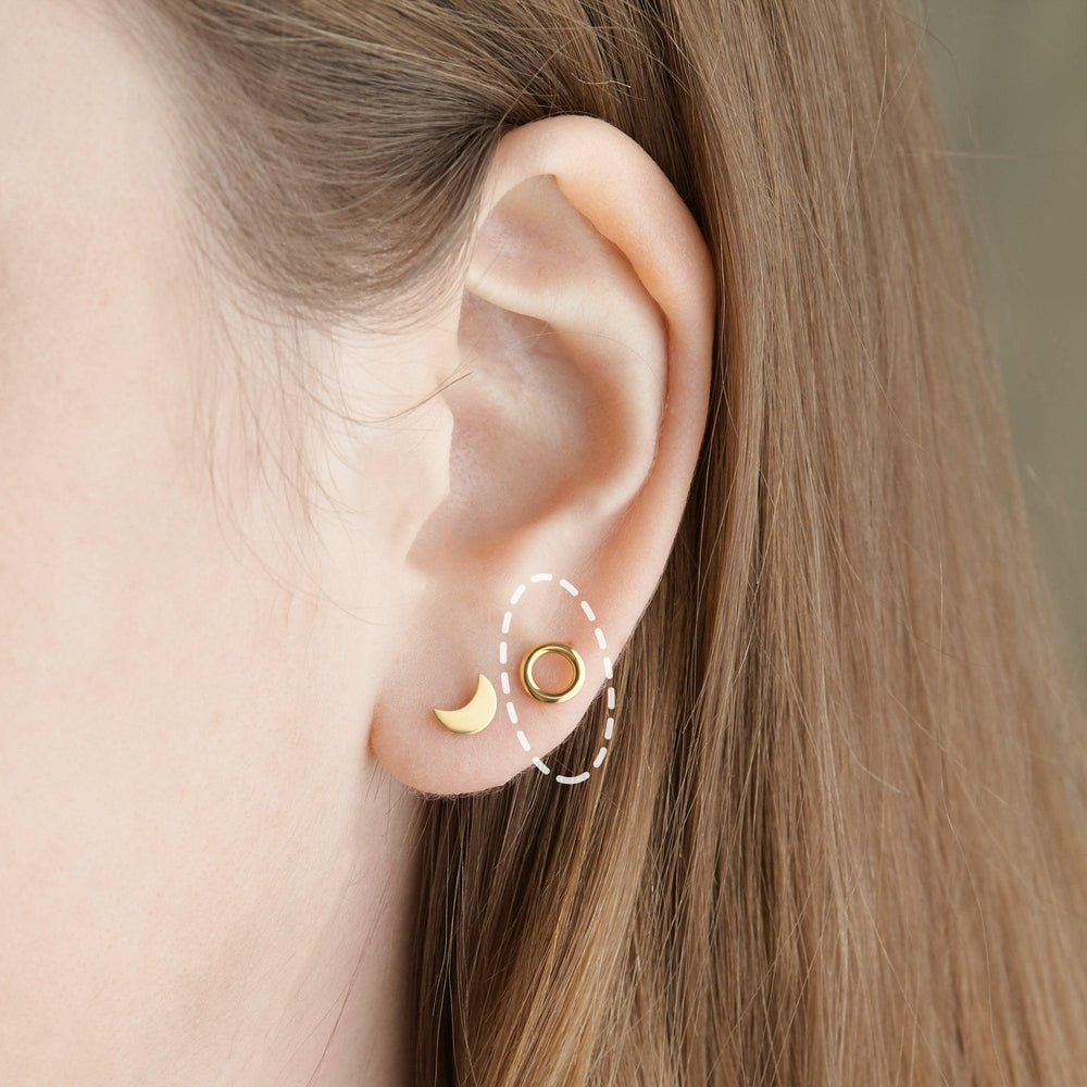 Circle Stud Earrings Dainty Studs Minimal Earrings - Brand My Case