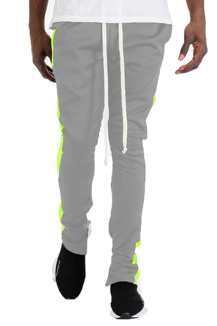 CLASS SLIM FIT TRACK PANTS- GREY/ LIME - Brand My Case