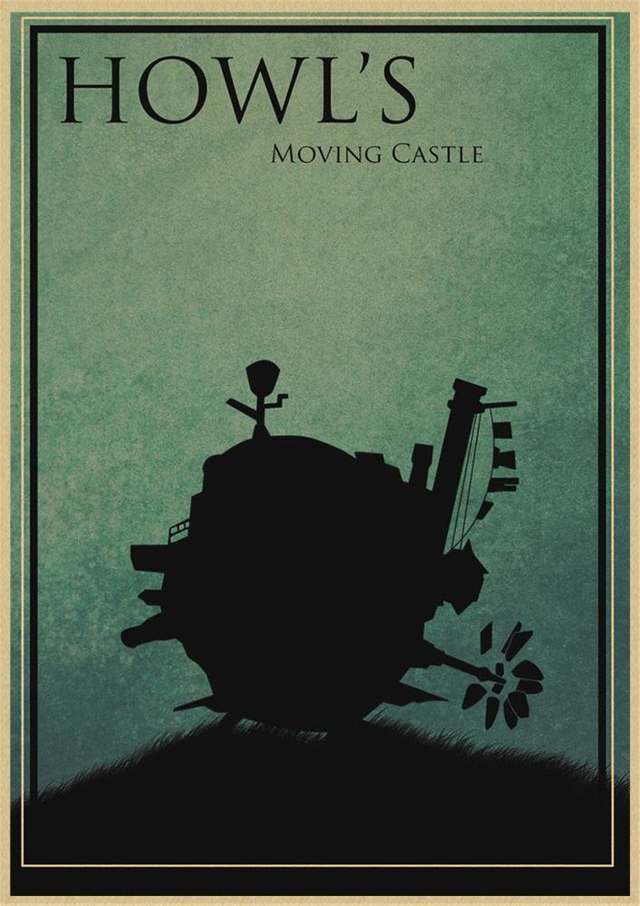 Classic Comic Howl Moving Castle Moving Castle Kraft Paper Retro Cartoon Comic Poster Bars Cafe Decor Sticker - Brand My Case