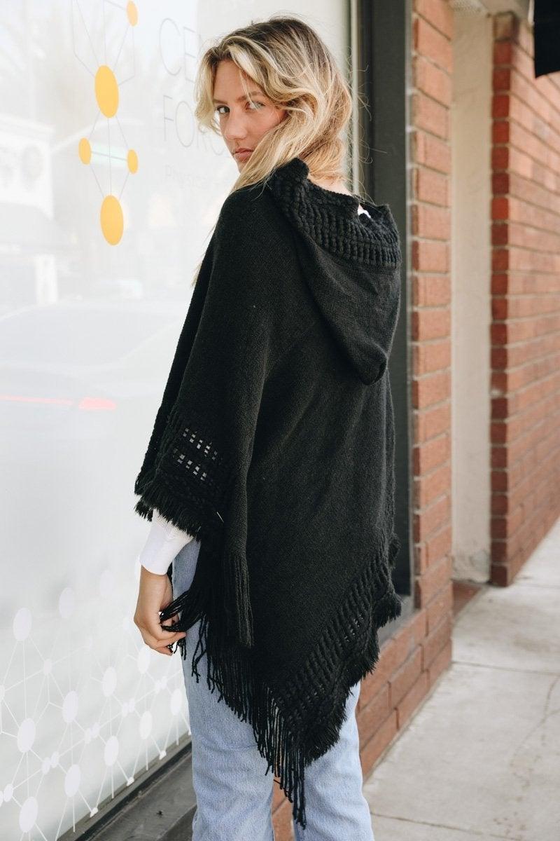 Classic Knit Hooded Poncho - Brand My Case