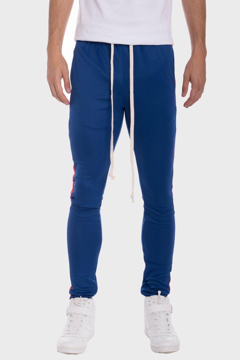 CLASSIC SKINNY FIT TRACK PANTS- ROYAL/ RED - Brand My Case