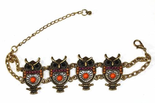Colorful Bead Drop Perched Owl Bracelet - Brand My Case