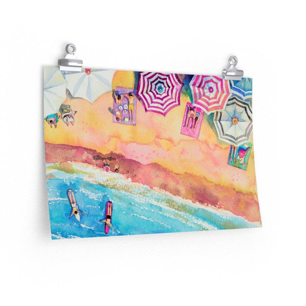Colorful Day at the Beach Premium Matte horizontal posters - Brand My Case