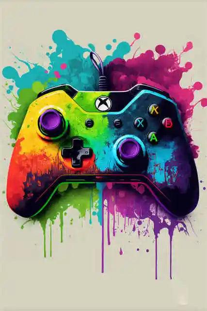 Colorful Gamer Controller Premium Poster - Brand My Case