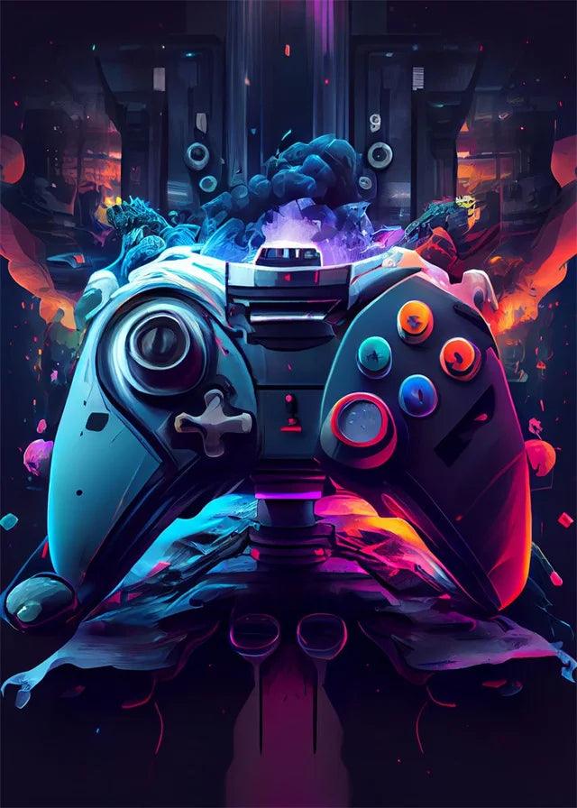 Colorful Gamer Controller Premium Poster - Brand My Case