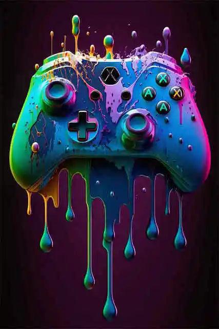 Colorful Gamer Controller Premium Poster - Brand My Case