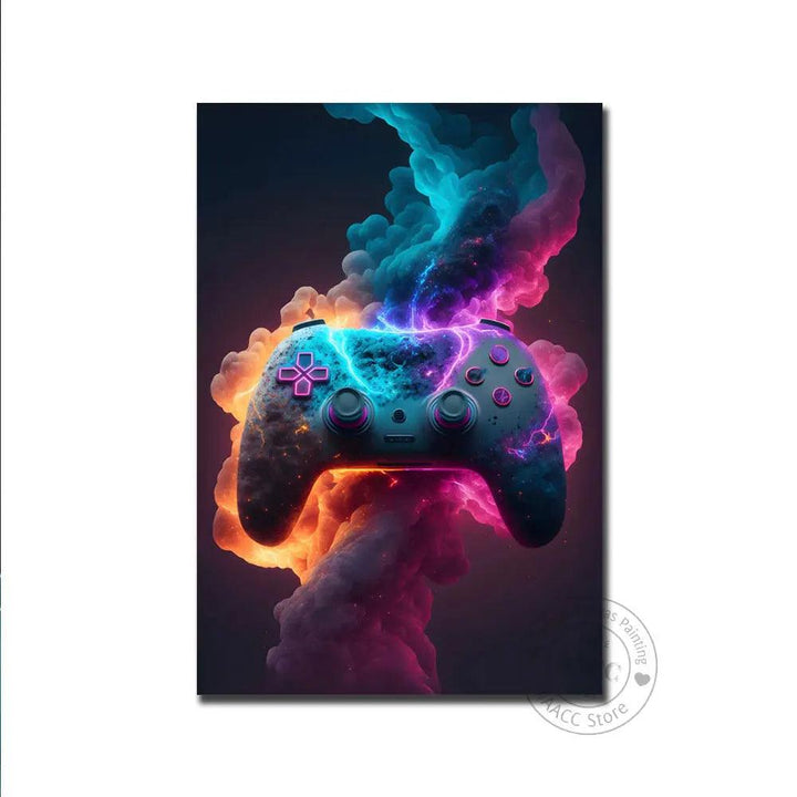 Colorful Gamer Controller Premium Poster - Brand My Case