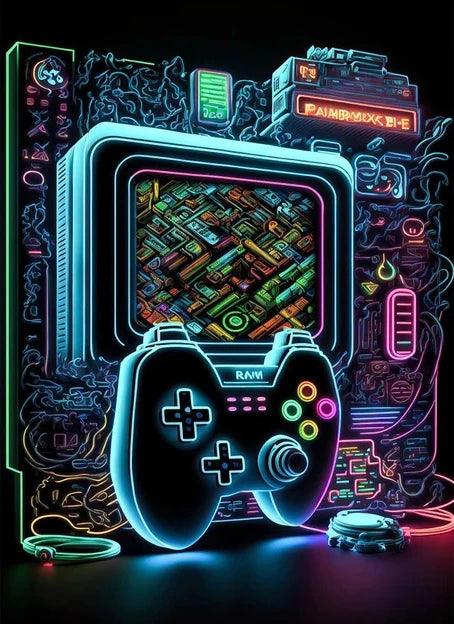 Colorful Gamer Controller Wall Art - Cool Gaming Room Decor Gift - Brand My Case