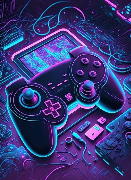 Colorful Gamer Controller Wall Art - Cool Gaming Room Decor Gift - Brand My Case