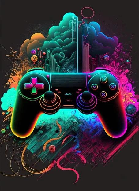 Colorful Gamer Controller Wall Art - Cool Gaming Room Decor Gift - Brand My Case