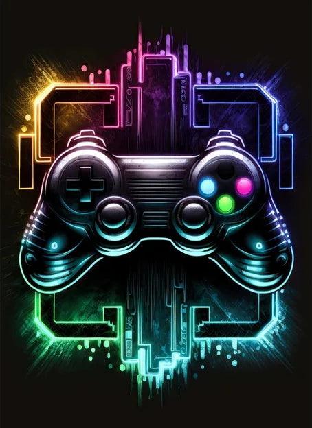 Colorful Gamer Controller Wall Art - Cool Gaming Room Decor Gift - Brand My Case