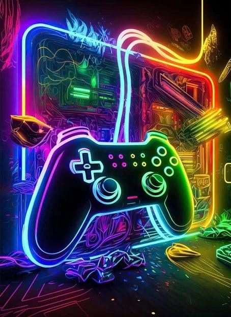 Colorful Gamer Controller Wall Art - Cool Gaming Room Decor Gift - Brand My Case