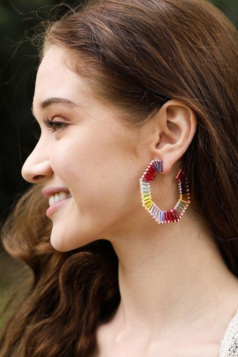 Colorful Raffia Earrings - Brand My Case