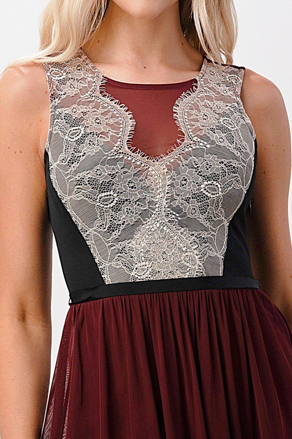 Contrast Lace Overlap Maxi Dress - Brand My Case