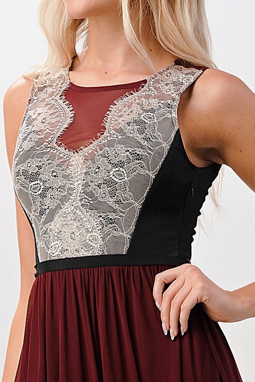 Contrast lace overlap maxi dress - Brand My Case